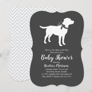 Invitation Labrador Baby shower Laboratoire neutre pour les f