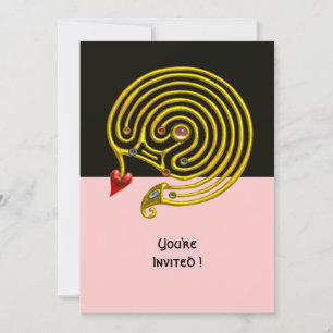 Invitation LABYRINTH HYPER, noir et rose