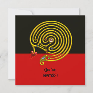 Invitation LABYRINTH HYPER, noir et rouge