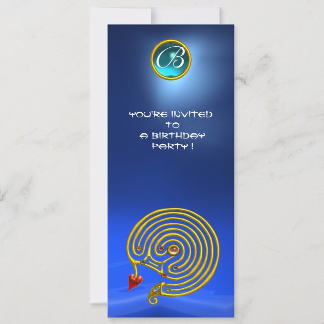 Invitation LABYRINTHE HYPER ,Saphir bleu jaune vif (Devant)