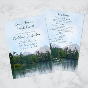 Invitation Lac dans les montagnes tout en un mariage