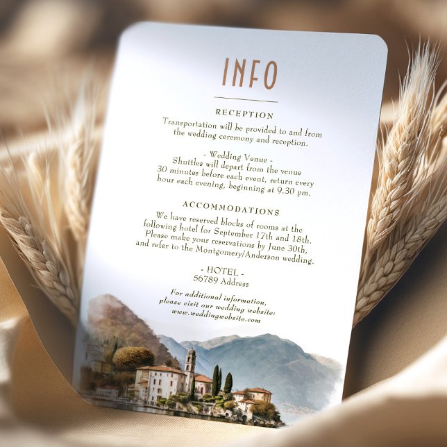 Invitation Lac de Côme Italie Destination Insérer INFO Détail (Créateur téléchargé)