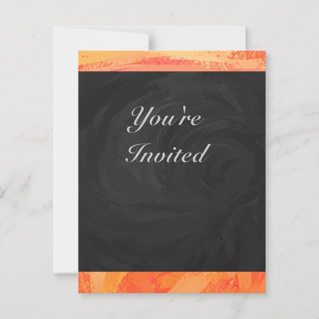 Invitation Lac Fire Orange et Monogramme noir (Devant)