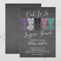 Invitation Lace Corset Lingerie Douche nuptiale