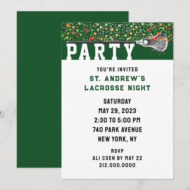 Invitation Lacrosse (Devant / Derrière)