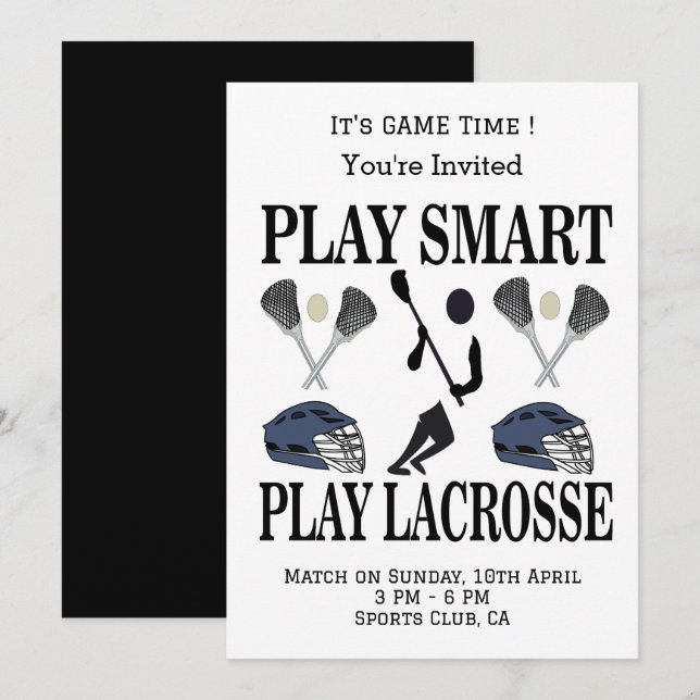 Invitation Lacrosse Team Sports (Devant / Derrière)