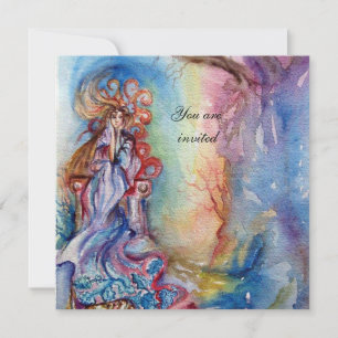 Invitation LADY OF LAKE 1, rose vif et bleu vif