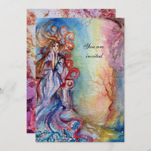 Invitation LADY OF LAKE 1, rose vif et bleu vif