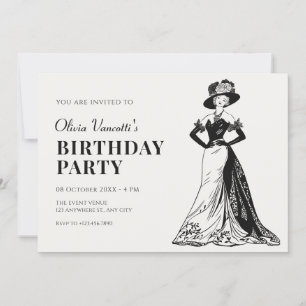 Invitation Lady Retro Vintage robe élégante
