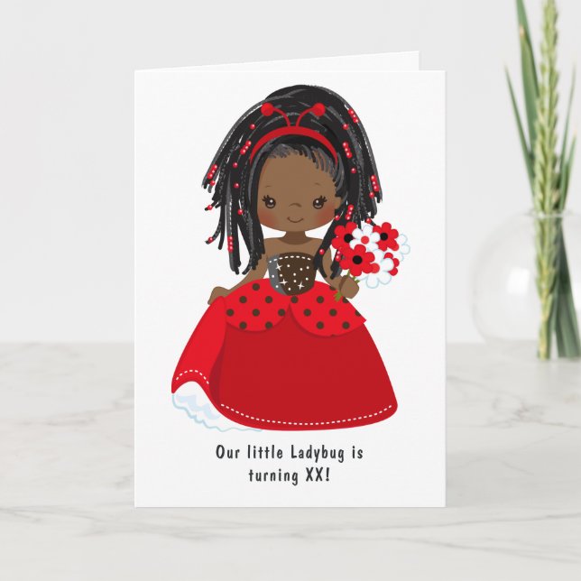 Invitation Ladybug Black Princess Fairy Tale Anniversaire (Devant)
