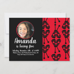 Invitation Ladybug Bug Insect Géométrique fête d'anniversaire