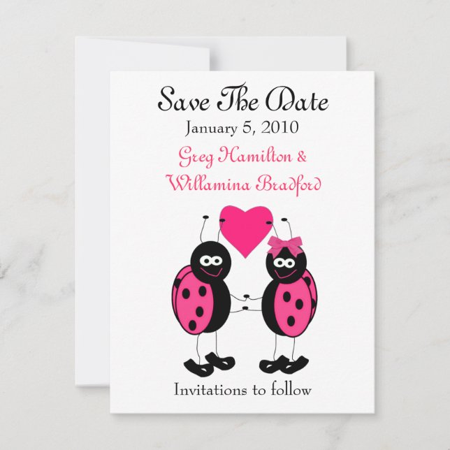 Invitation Ladybug Enregistrer la date Annonces (Devant)