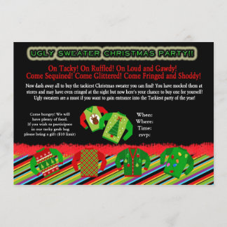 Invitation laid de fête de Noël de chandail
