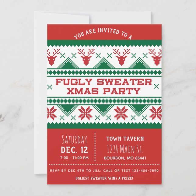 Invitation laide de fête de Noël (Devant)