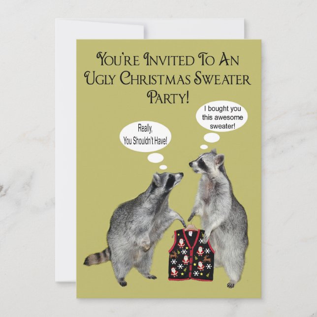 Invitation laide de partie de chandail de Noël (Devant)