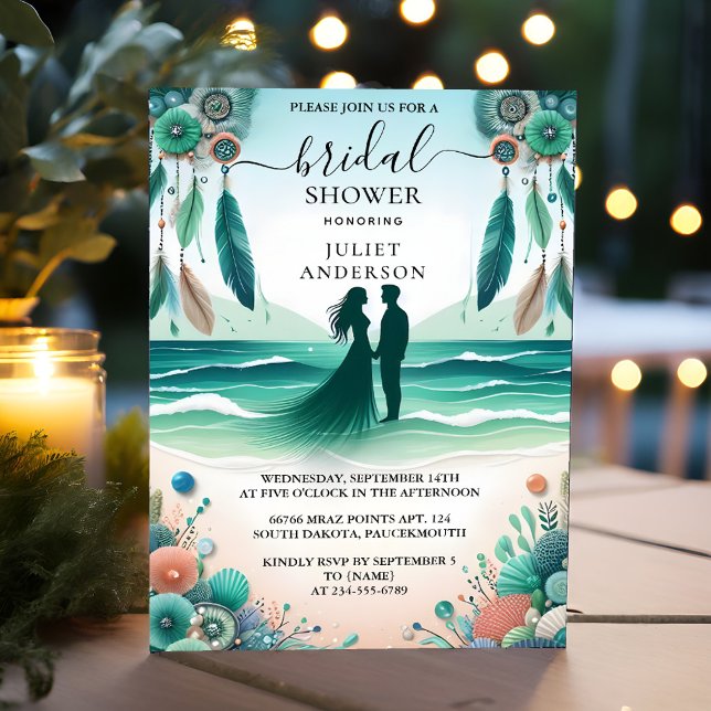 Invitation Laisser Aqua Sand Travailler Stabilisé Fête des ma (Créateur téléchargé)