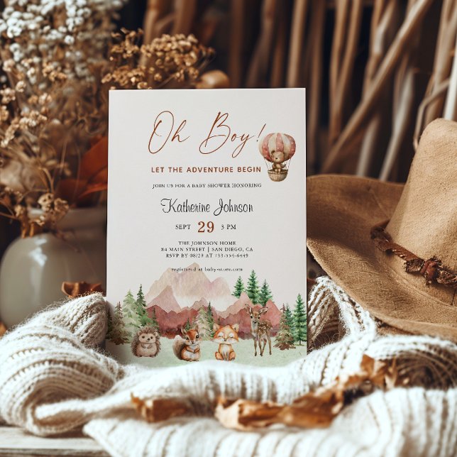 Invitation Laisser L'Aventure Commencer Animaux Baby shower F (Créateur téléchargé)