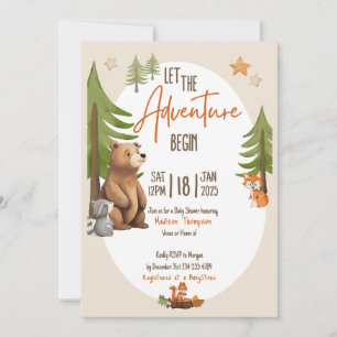 Invitation Laisser l'aventure commencer Baby shower Invitatio
