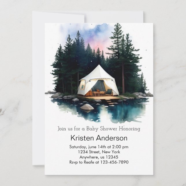 Invitation Laisser l'aventure commencer dans le Baby shower d (Devant)