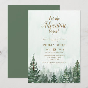 Invitation Laisser L'Aventure Commencer La Retraite De La For