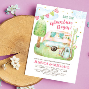 Invitation Laisser l'aventure commencer le Baby shower de cam