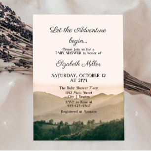 Invitation Laisser L'Aventure Commencer Le Baby shower Neutre