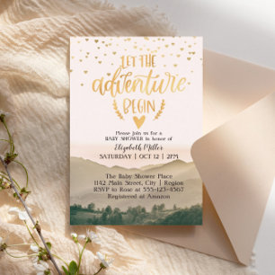 Invitation Laisser L'Aventure Commencer Le Baby shower Neutre