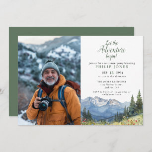 Invitation Laisser L'Aventure Commencer Mountain Photo Retrai