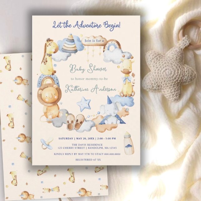 Invitation Laisser l'aventure commencer petit bébé Baby showe (Créateur téléchargé)