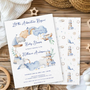Invitation Laisser l'aventure commencer petit bébé Baby showe