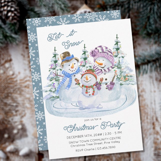 Invitation Laisser neiger Joyeux bonhomme de neige fête de No (Créateur téléchargé)
