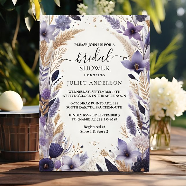 Invitation Laisser Plum Automne Été Lavande Sage Fête des mar (Créateur téléchargé)