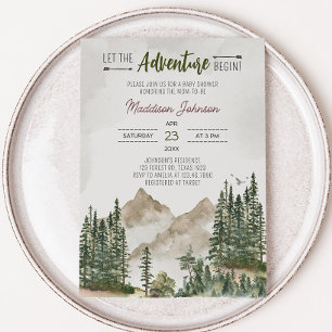 Invitation Laissez l'aventure commencer le Baby shower de mon