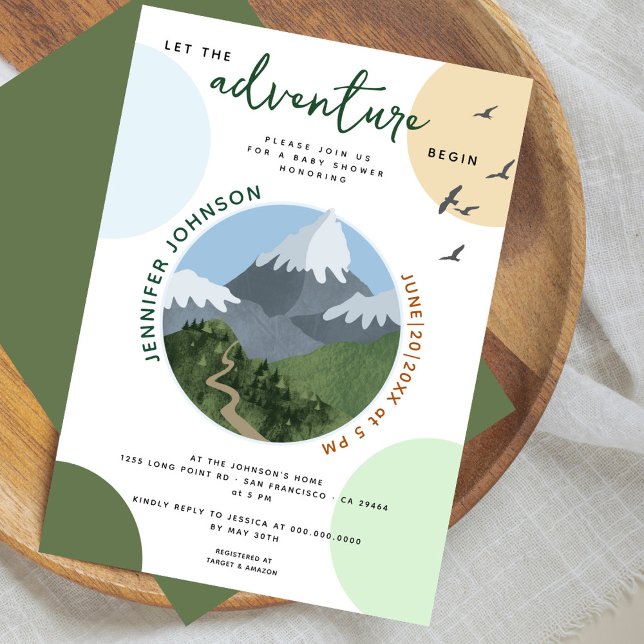 Invitation Laissez L'Aventure Commencer Le Baby shower De Mon (Créateur téléchargé)