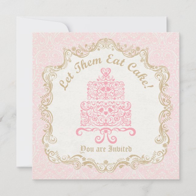 Invitation Laissez-les manger l'invitation de gâteau (Devant)