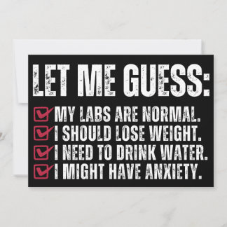 Invitation laissez-moi deviner mes analyses sont normales