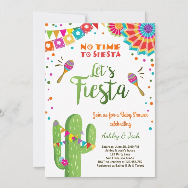Invitation Laissez-nous cactus de Mexicain d'invitation de (Devant)
