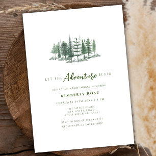 Invitation Laissons l'aventure commencer le Baby shower fores