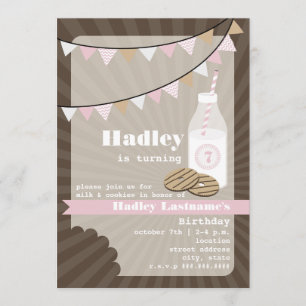 Invitation Lait et biscuits Anniversaire - Fudge Strike & Pin