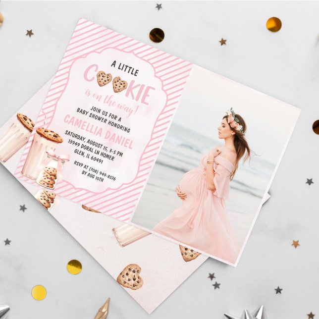 Invitation Lait et biscuits Pink Baby Girl Douche Party Photo (Créateur téléchargé)