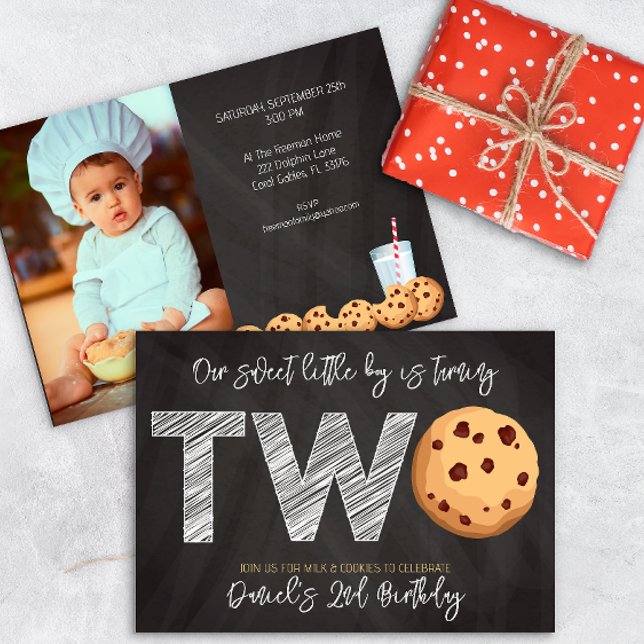 Invitation Lait et biscuits "Two Sweet" 2e anniversaire Photo (Créateur téléchargé)