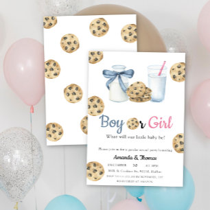 Invitation Lait et cookies Révélation de genre
