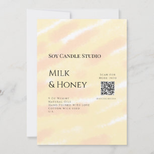 Invitation Lait miel bougie soja entreprise ajouter q r code