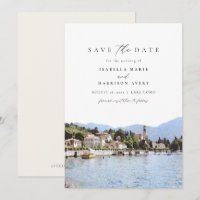 LAKE COMO Aquarelle Italie Skyline Enregistrer la 