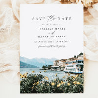 LAKE COMO Aquarelle Italie Skyline Enregistrer la 