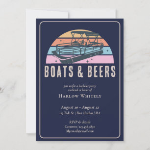 Invitation Lake House Bateaux nautiques Beers Bachelor Party