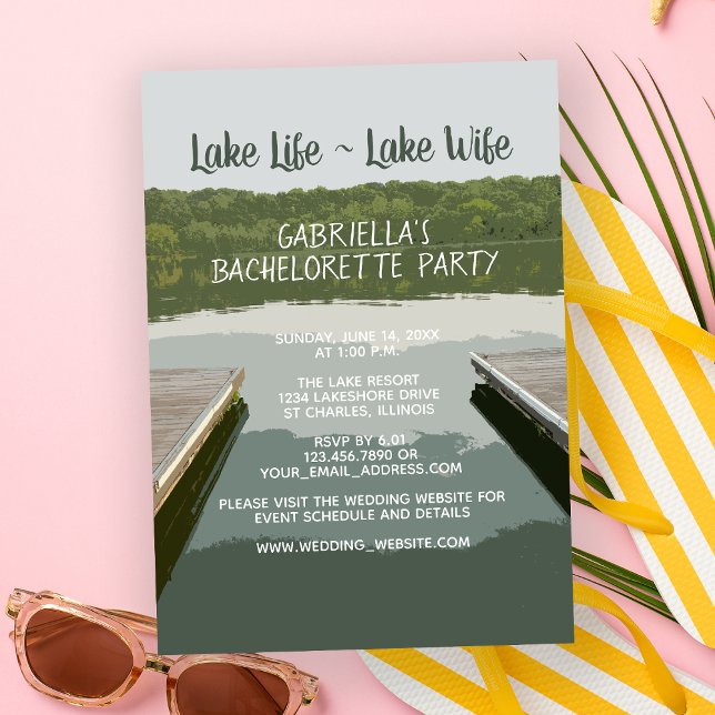 Invitation Lake Life - Lake Life Bateau Dock Bachelorette Par (Créateur téléchargé)