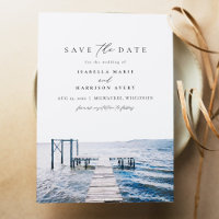 LAKE Pier Watercolor Wedding Enregistrer la date