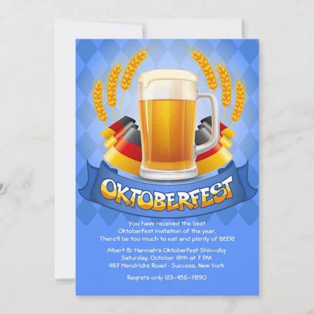 Invitation L'Allemand colore l'invitation d'Oktoberfest (Devant)