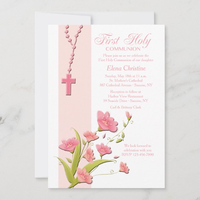 Invitation L'Alstroemeria fleurit l'invitation (Devant)